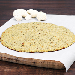 Pizza crust made from cauliflower